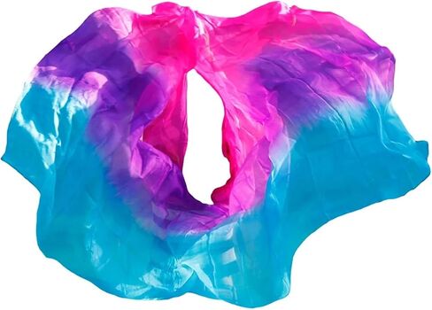 Women's Silk Belly Dance Scarf Real Silk Belly Dance Veil Shawl Women Scarf Costume Accessory Handmade Dyed Pure Silk Veil For performance competitions(Color 23-dz,XXL- 400X114cm) in Kuwait