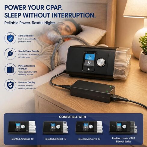 from haoranli 24V AC Adapter for AirSense 10 AirStart 10 CPAP Machine, AirCurve 10, Lumis VPAP BiLevel Series 90W S10 370001 37344 37028 Power Cord in Kuwait