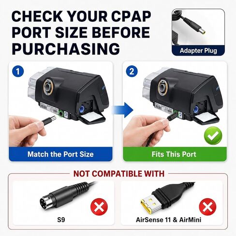 from haoranli 24V AC Adapter for AirSense 10 AirStart 10 CPAP Machine, AirCurve 10, Lumis VPAP BiLevel Series 90W S10 370001 37344 37028 Power Cord in Kuwait