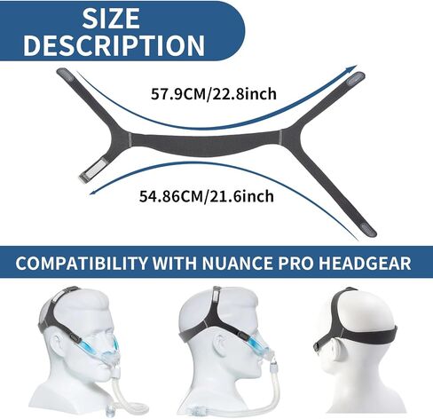 CPAP Headgear Compatible with Nuance Pro,Replacement Nuance Pro Headgear, Replacement Headgear Strap for Philips Respironics,CPAP Supplies in Kuwait