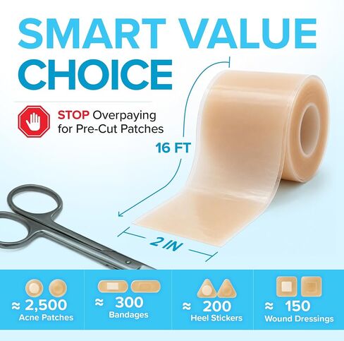 Hydrocolloid Roll | 2" x16ft | Pimple Patch Roll for Acne in Kuwait