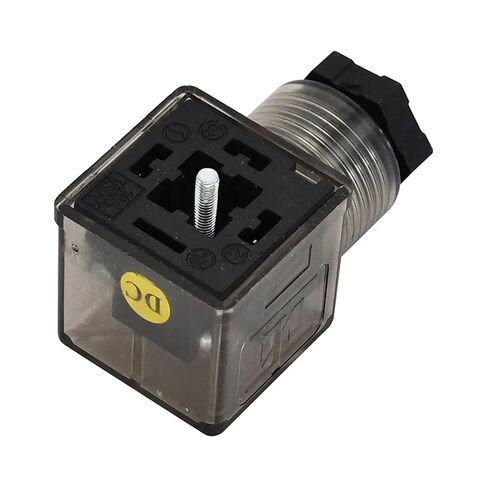 Solenoid DIN 43650 Type A 3 Prong Connector with Led Indicator Light Compatible with DC 12/24 in Kuwait