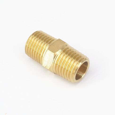 1/4" BSPT x 1/4" NPT Male Hex Nipple Reducer Brass Pipe Fitting Connector Water Gas Oil Fuel Plumbing Fittings in Kuwait