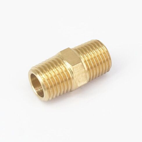 1/4" BSPT x 1/4" NPT Male Hex Nipple Reducer Brass Pipe Fitting Connector Water Gas Oil Fuel Plumbing Fittings in Kuwait