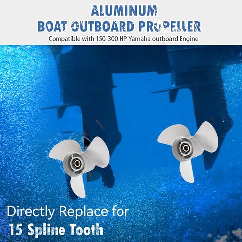 14 1/2x17 | 6G5-45947-01-98 OEM Upgrade Aluminum Outboard Moto Boat Propeller fit Yamaha Engines 150hp 175hp 200hp 220hp 225hp 250hp 300hp F150 F175 F200 F225, 15 Spline Tooth in Kuwait