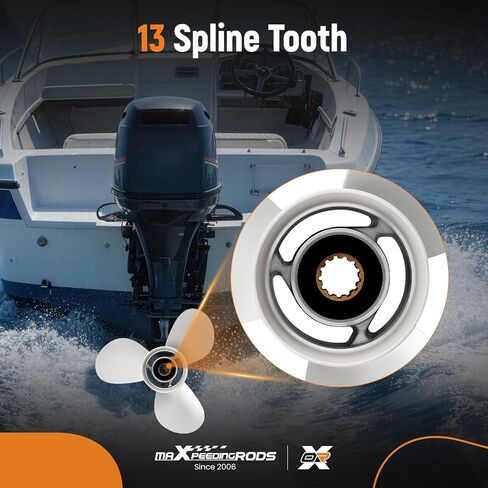 maXpeedingrods 3 Blades 11 X 15 Aluminum Boat Propeller for Yamaha Outboard Motor T25/F30/F40/F50/40HP/48HP/50HP/60HP/F60 13 Spline Tooth, RH, Parts No# 69W-45943-00-EL in Kuwait