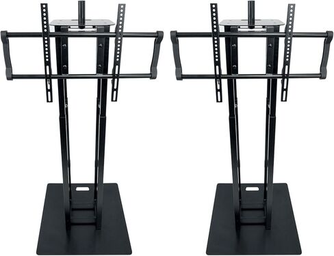 Rockville RTP33-TV Totem DJ Speaker Lighting Stands with Detachable TV Mount, Adjustable Height 39–69 in, Steel Construction, Includes Scrims and Travel Bags, 2-Piece in Kuwait