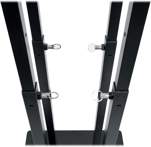 Rockville RTP33-TV Totem DJ Speaker Lighting Stands with Detachable TV Mount, Adjustable Height 39–69 in, Steel Construction, Includes Scrims and Travel Bags, 2-Piece in Kuwait
