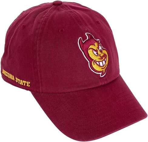 Desert Cactus Arizona State University Baseball Hat ASU Sun Devils Brimmed Embroirderd Hats Cap Adjustable Cloth Strap Adult (Style G1) Red in Saudi Arabia