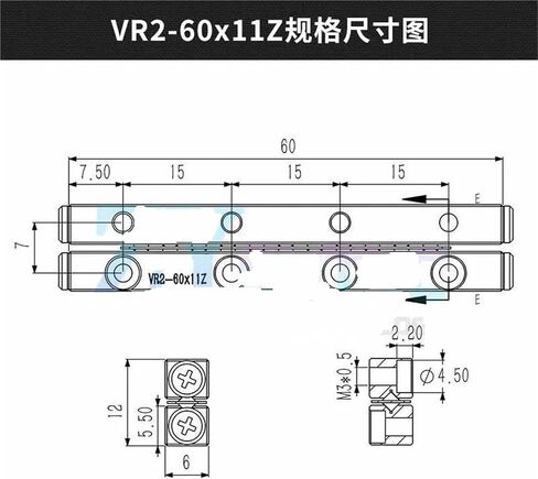 Cross Roller Guide VR2-30-5Z VR2-45-8Z VR2-60-11Z VR2-75-13Z VR2-90-16Z VR2-105-18Z VR2-120-21Z VR2 1Pcs(VR2-135-23Z) in Kuwait
