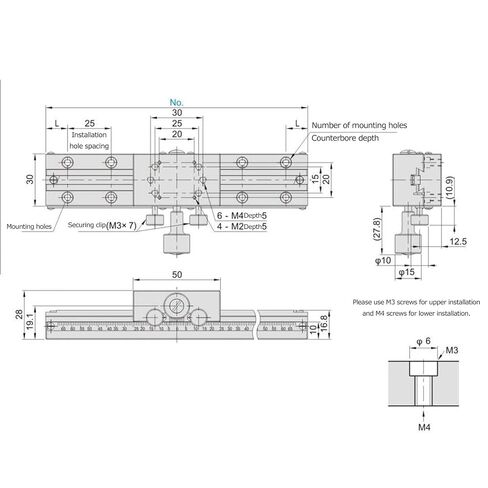 30x50mm Sliding Stage SEMCIC 100, Linear Translation Manual Fine Tuning Trimming Platform, High Displacement Accuracy, Aluminum Alloy Material, for Production Machinery Testing E in Kuwait