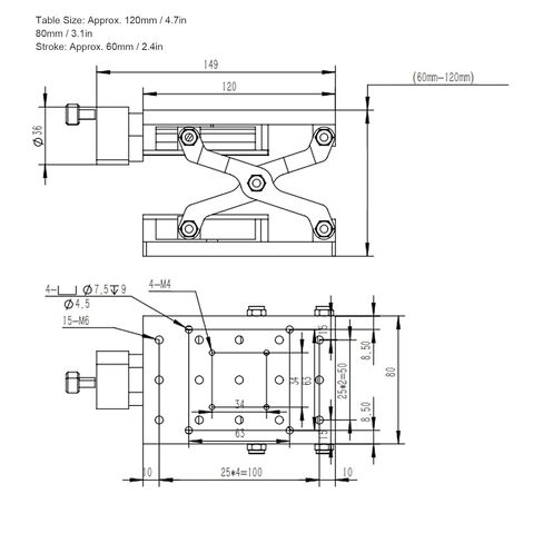Tyenaza Z Axes Linear Stage Manual Twist Fine Tune Platform Sliding Table Large Stroke Load SPZ120 in Kuwait