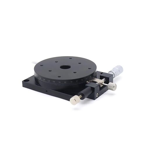 R Axis 90mm RS90-L Manual Sliding Table with 360 Degree Rotation - Precision Displacement Angle Adjustment Platform in Kuwait