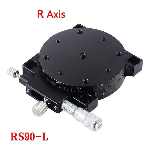 R Axis 90mm RS90-L Manual Sliding Table with 360 Degree Rotation - Precision Displacement Angle Adjustment Platform in Kuwait