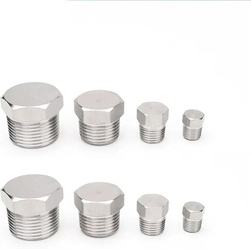 1/8 "1/4" 3/8 "1/2" 3/4 "1" 1-1/4 "1-1/2" 2" ذكر 316 304 غطاء رأس مربع من الفولاذ المقاوم للصدأ (NPT,SS304_1/8") in Kuwait