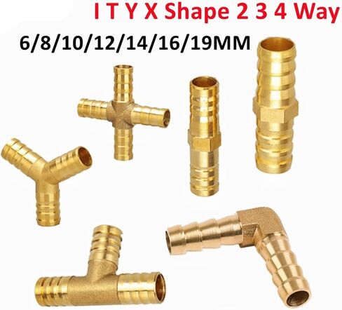 تركيب الأنابيب النحاسية الكوع المستقيم T Y X الشكل 2 3 4 موصل الطريق لـ 6 مم إلى 8 مم 10 مم 14 مم 16 مم 19 مم أنبوب مياه نحاسي (X 4 طريقة (متقاطع)، 14 مم) in Kuwait