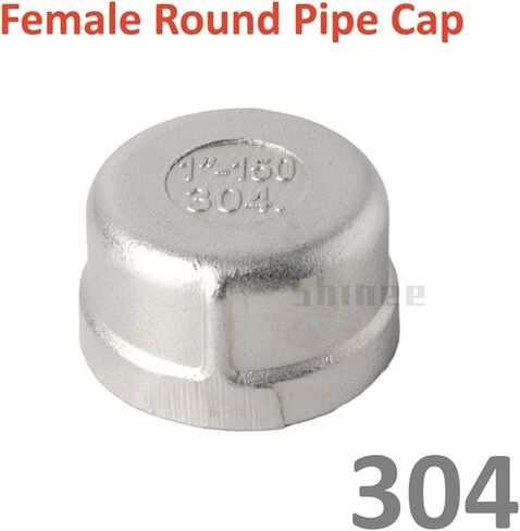 1/5/10 قطعة 1/8 "1/4" 3/8 "1/2" 3/4 "1" ذكر غاطسة شفة عرافة غطاء نهاية مربع 304 تركيب أنابيب الفولاذ المقاوم للصدأ (غطاء مستدير ، 5PCS_G1.5 BSP) in Kuwait