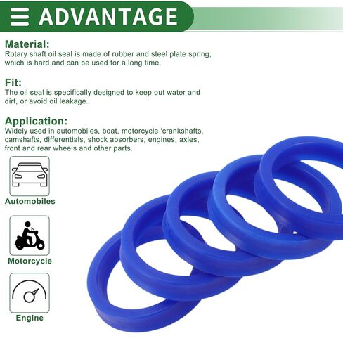 Universal Oil Seal UN Lip Seal Ring Rotary Shaft Seal 45x56x10mm High Pressure TPU Blue 5 Pcs in Kuwait