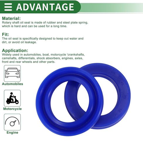 Universal Oil Seal UN Lip Seal Ring Rotary Shaft Seal 45x70x12mm High Pressure TPU Blue 5 Pcs in Kuwait
