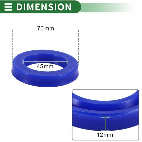 Universal Oil Seal UN Lip Seal Ring Rotary Shaft Seal 45x70x12mm High Pressure TPU Blue 5 Pcs in Kuwait