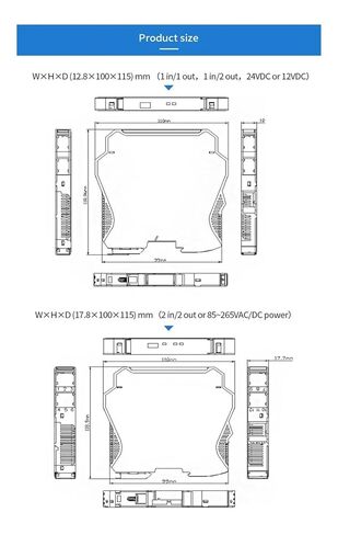 1pcs 18-30V DC Pt100 to 4-20mA Temperature Signal Converter one in Two Out Resistance Signal Isolator Rail Mounted PT1000-50-300C Pt100-200-850C(Out 0-10V_PT1000) in Saudi Arabia