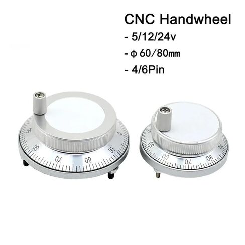 Pulse Handwheel Hand wheel5V 6pin Pulse 100 Manual Generator Hand Wheel CNC Machine 60mm 80mm Rotary Encoder(24v-4pin-100pulse,SYK-15-80mm) in Kuwait