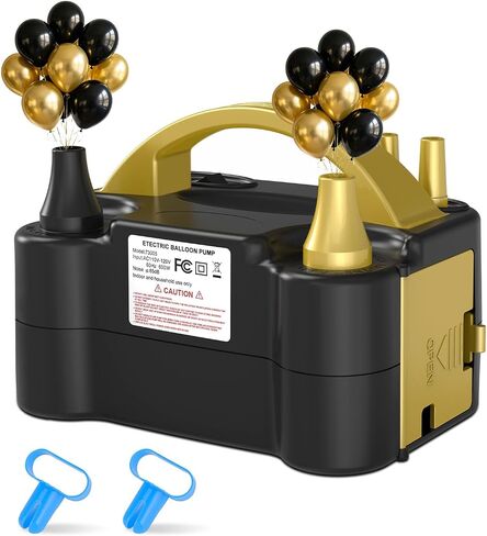 Electric Balloon Pump, Balloon Inflator Machine for Balloons | 110V, Portable Dual Nozzle Air Pump, Air Pump Balloon Inflator, Blower Bulk Balloons Filling for Kids Party Decoration in Kuwait