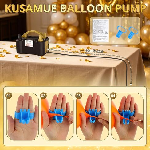 Electric Balloon Pump, Balloon Inflator Machine for Balloons | 110V, Portable Dual Nozzle Air Pump, Air Pump Balloon Inflator, Blower Bulk Balloons Filling for Kids Party Decoration in Kuwait