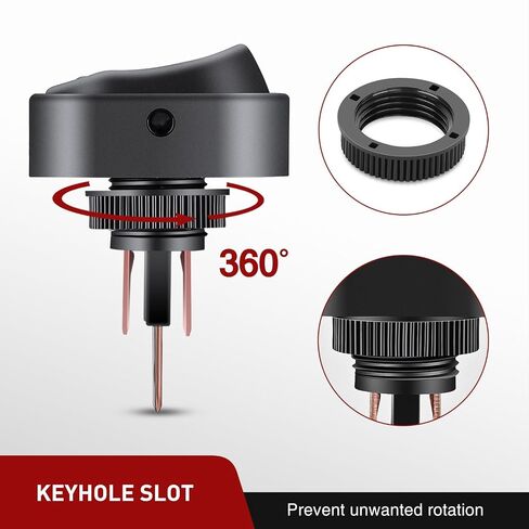 5 عبوات 12 فولت أحمر LED مضيء مفتاح تبديل الروك، ON-Off 30A SPST 3-Pin شكل بيضاوي، فتحة تركيب 12 مم، للسيارات والشاحنات RV والدراجات النارية والقوارب البحرية SUV ATV - لوحة التركيب in Kuwait