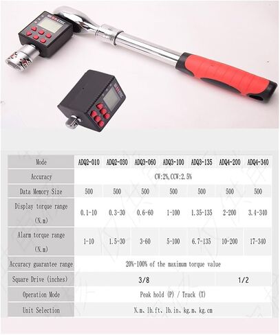 Digital torque, Digital Torque Meter 0.1-135 N.m Adjustable Torque Meter Adapter Professional Electronic Torque Wrench Universal Repair Tools,for Car, Moto/44(Torque0.1-10N.m) in Kuwait