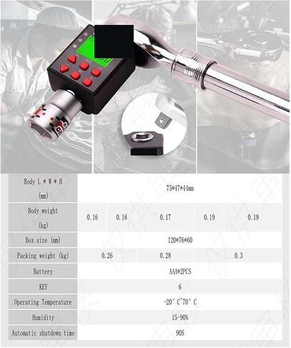 Digital torque, Digital Torque Meter 0.1-135 N.m Adjustable Torque Meter Adapter Professional Electronic Torque Wrench Universal Repair Tools,for Car, Moto/44(Torque0.1-10N.m) in Kuwait