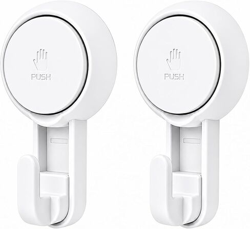Home & I Cupt Cup Hooks - Heavy Duty ، Heatproof and Resulable Hooks للحمام والمطبخ - قابلة للتعديل ، 2 عبوة ، لا توجد أدوات مطلوبة (2 عبوة) in Kuwait