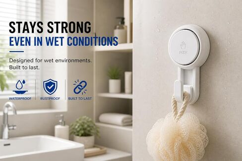 Home & I Cupt Cup Hooks - Heavy Duty ، Heatproof and Resulable Hooks للحمام والمطبخ - قابلة للتعديل ، 2 عبوة ، لا توجد أدوات مطلوبة (2 عبوة) in Kuwait