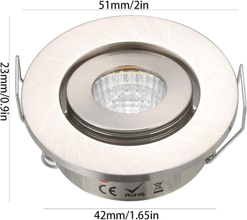 مجموعة مكونة من 10 مصابيح COB LED للأسفل 3 وات تحت الخزانة، تركيبات إضاءة سقفية مع مقلة عين قابلة للتعديل + سائق 3000K in Kuwait