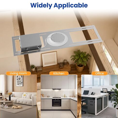 12 Pack New Construction Mounting Plate for 3/4/5 Inch LED Recessed Lighting, Galvanized Steel Rough-in Plate, Flat Wafer Light Bracket for Ceiling Downlight Housing Installation in Kuwait