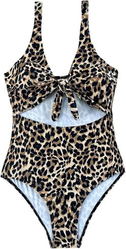 GORGLITTER Women's One Piece Swimsuits Sexy High Waisted Tummy Control Leopard Slimming Tankini Bathing Suit Bikini in Kuwait