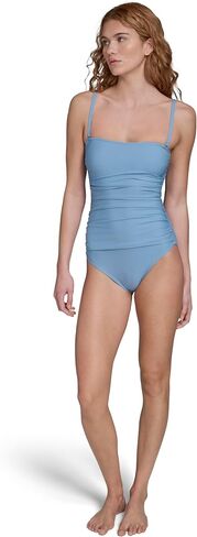 بدلة سباحة نسائية من Calvin Klein Bandeau Shired Powermesh قطعة واحدة مع أكواب قابلة للإزالة in Kuwait