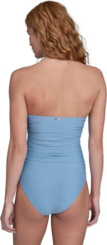 بدلة سباحة نسائية من Calvin Klein Bandeau Shired Powermesh قطعة واحدة مع أكواب قابلة للإزالة in Kuwait