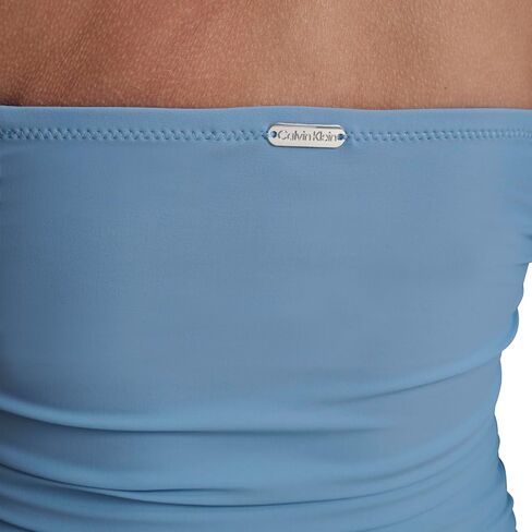 بدلة سباحة نسائية من Calvin Klein Bandeau Shired Powermesh قطعة واحدة مع أكواب قابلة للإزالة in Kuwait