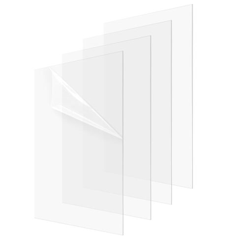 SHEUTSAN 4 Pack 11.8 x 15.6 Inch Clear Acrylic Sheets, 1/8 Inch Thick, 3mm Plastic Board for DIY Project, Craft, Picture Frame in Kuwait