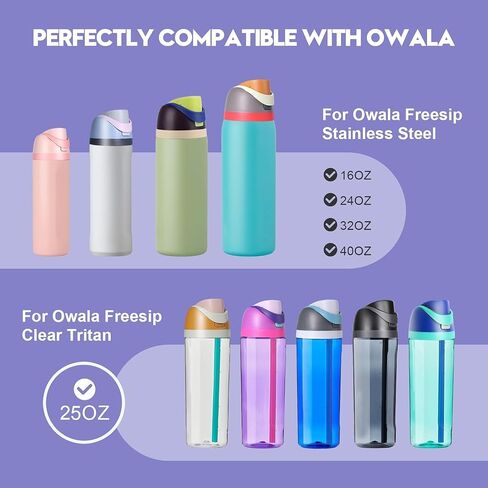 غطاء بديل لـ Owala، متوافق مع كوب Owala 16oz 24oz 32oz 40oz، ملحق بديل للغطاء العلوي لزجاجة المياه بزر واحد، مقاوم للتسرب، خالي من BPA (برتقالي أرجواني) in Kuwait