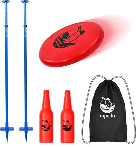 ropoda Outdoor Games -Upgraded Flying Disc Game Set with Reinforced Ground Spike(Includes 2 Extra), Portable Disc Toss Game for Lawn and Beach with Thicker Pole in Saudi Arabia