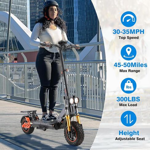 Electric Scooter for Adults–3200W/1600W/1200W Fast E Scooter, 35/40/45 Miles Long Range, 35 MPH Max Speed, Foldable Scooter with Full Suspension for Commuter in Kuwait