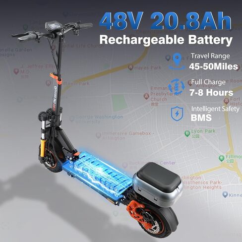 Electric Scooter for Adults–3200W/1600W/1200W Fast E Scooter, 35/40/45 Miles Long Range, 35 MPH Max Speed, Foldable Scooter with Full Suspension for Commuter in Kuwait
