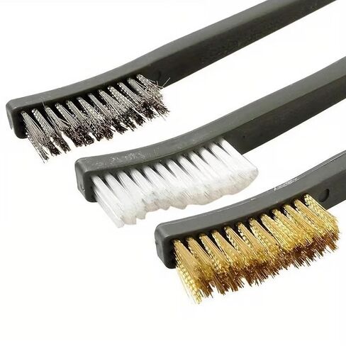6Pc Mini Wire Brush Set, Steel Brass Nylon Cleaning Polishing Metal Rust Tools, Suitable for Cleaning Paint Dirt in Kuwait
