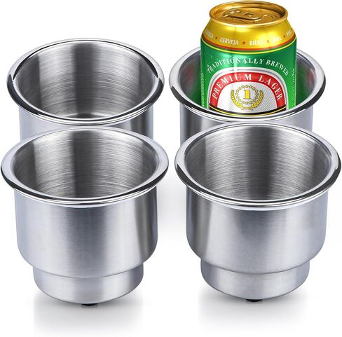 Stainless Steel Cup Drink Holder with Drain Marine Boat Rv Camper (4) in Kuwait