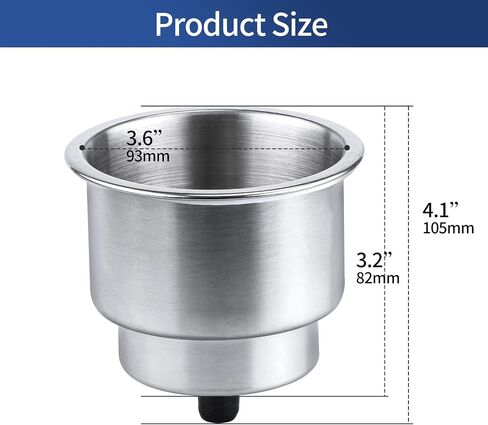 Stainless Steel Cup Drink Holder with Drain Marine Boat Rv Camper (4) in Kuwait
