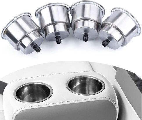 Stainless Steel Cup Drink Holder with Drain Marine Boat Rv Camper (4) in Kuwait