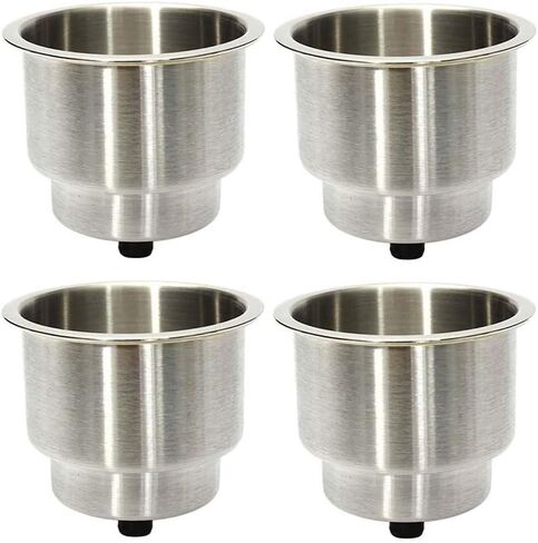 Stainless Steel Cup Drink Holder with Drain Marine Boat Rv Camper (4) in Kuwait