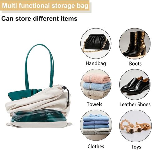 4 Pack Boot Bag, Portable Dust Proof Boot Bags for Cowboy Boots, Shoe Protector for Men Women Travel Daily Home Organizer (Beige) in Kuwait